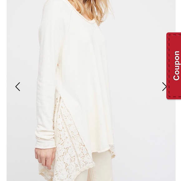 Free people ivory no frills sweater top Sz xS - Picture 1 of 8
